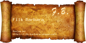 Filk Barbara névjegykártya